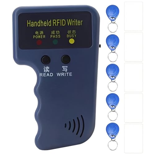 byepica Duplicator Kit, Compact 125Khz Handheld Card Copier with 5 White Cards and Buttons, Blue, 4.5 X 2.8 X 1.2 in