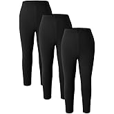 Nivne Tco 3 Pack Toddler Girls Leggings Basic Solid Black Color Children Stretch Tight Pants Set