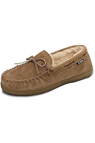 mens fur lined moccasin slippers