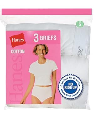 Hanes Women's Cotton Briefs 3 Pack, 10-White