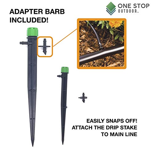 (100PACK) 1/4" Inch Universal 360* Degree Drip Emitter On 5" Stake