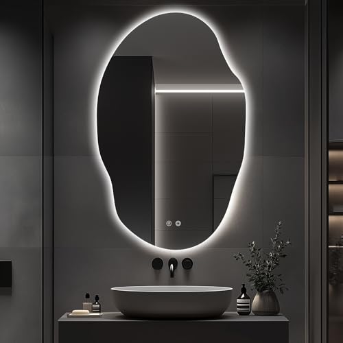 Asymmetrical LED Bathroom Mirror 48" x