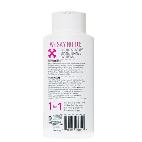 PET SHAMPOO PROFESSIONAL GROOMING WASH, DOG COAT MOISTURIZER, WARM VANILLA AMBER SCENT, DEODORIZING COAT FOR LONG LASTING ODOR CONTROL, HYPOALLERGENIC, CERTIFIED ORGANIC, MADE IN THE USA, 13.5 OZ