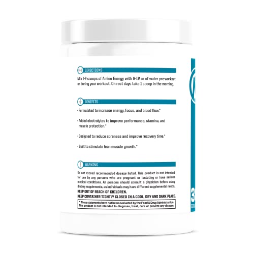 Amino Energy BCAA Powder PreWorkout Supplement with Caffeine by