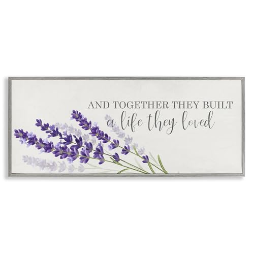Stupell Industries Life They Loved Lavender Gray Framed Giclee Art Design by Ki…