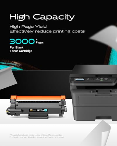 iNKPAD TN-2510XL Toner Compatible with Brother TN2510XL for MFC-L2860DW MFC-L2800DW DCP-L2660DW DCP-2620DW HL-L2445DW HL-L2400DW Printers (1 Black)