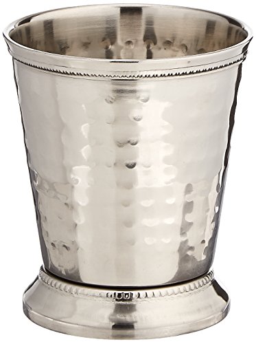 Elegance 10 oz Hammered Mint Julep Cup, Medium, Silver