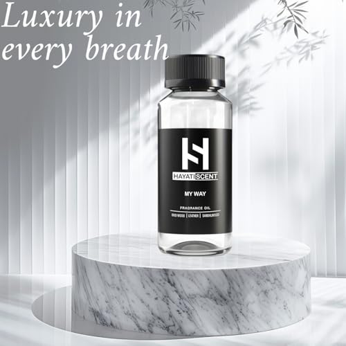 My Way Luxury Essential Oil – Hotel Collection, 120mL (4.05 fl oz) – Diffuser Oil for Home, Office, Aromatherapy – Oud Wood, Leather, Sandalwood, Cedar, Premium Scented Oil Blend