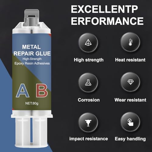 160g Metallkleber, 2 Komponenten Epoxidharz Kleber Extra Stark Metallkleber zur Verklebung von Metall, Edelstahl, Holz, Keramik - Flüssigmetall Schweißkleber zum Reparieren, Gusseisen thumbnail 2