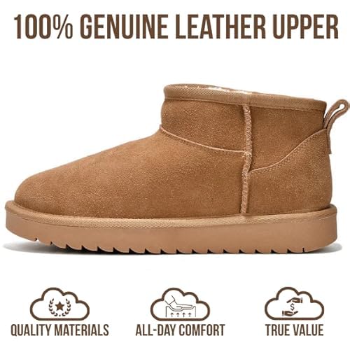 Project Cloud 100% Genuine Leather Ankle Boots for Women - Water Resistant with Memory Foam Insole Winter Boots for Women - Trending Shoes & Comfortable Women's Ankle Boots (Hippy)