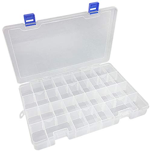 Qualsen Plastic Compartment Box with Adjustable Dividers Craft Tackle