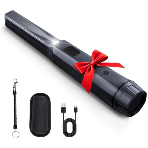 SUNPOW Pinpointer Metalldetektor – Wiederaufladbar, 15h Laufzeit, IP68 Wasserdicht, 360° Hochsensitiv, 50% Tiefenverbesserung & Upgraded Chip, Handhel