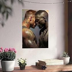HMLZSJ Nude Muscle Male Torso Portrait Art Gay