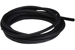 JIH 25 Feet Standard 3/16 inch Airline Tubing Black for Aquariums, Terrariums, and Hydroponics (25FT-Black)