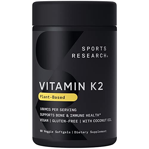 Sports Research Vitamin K2 as MK7 with Organic Coconut Oil Made with