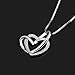B.Catcher Necklace Womens Silver Jewelry Forever Love Frosted Interlocked Heart Pendant with Chian
