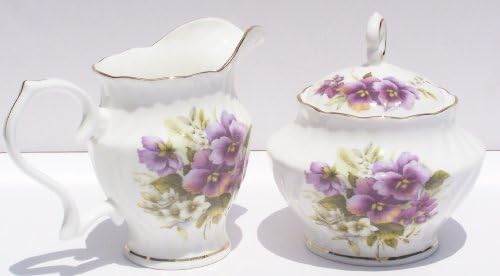 Fine Bone China Cream and Sugar Pansy Chintz