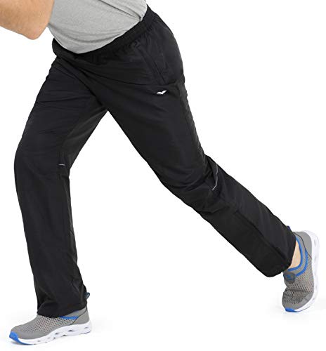 image for MIER Men's Sports Pants Warm Up Pants with Zipper Pockets for Workout,