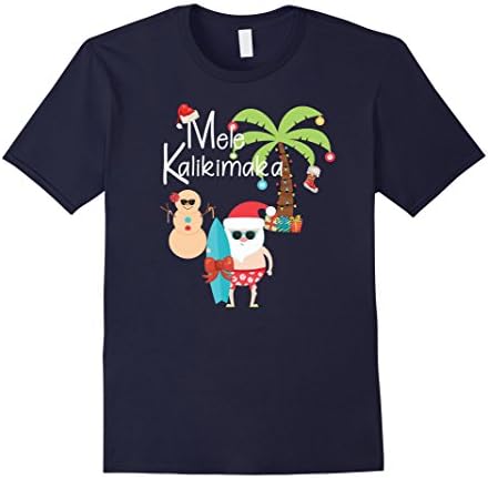 Mens Mele Kalikimaka - Merry Christmas Hawaiian Style T-Shirt XL Navy