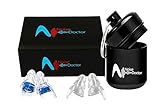 Noise Cancelling Ear Plugs by Noise Doctor- High Fidelity Reusable Earplug Kit with Carrying Case - Pair of 2 Sizes Soft and Comfortable Fit for Sleep Musicians Concert Construction Work - Blue