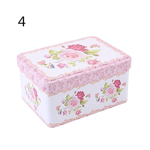 Kicode Graffiti Retro Tinplate Jewelry Tea Candy Gift Box Storage Jars With Lid Tea Coffee Candy