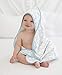 SwaddleDesigns Organic Cotton Terry Velour Hooded Towel for Baby/Toddler, Absorbent with Satin Trim, Absorbent with Satin Trim, Pastel Blue Mod Circles