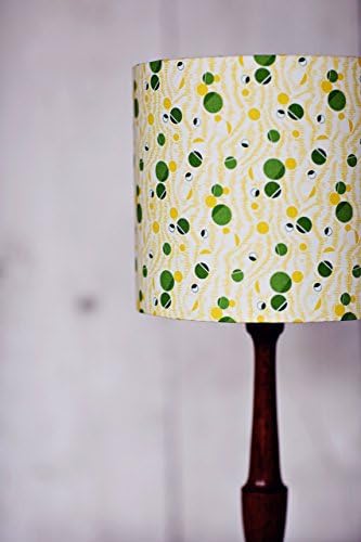 Green Yellow lampshade, retro lamp shade, geometric lampshade.