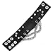 Top Plaza Men's Rivets Punk Rock Collection Cross Black Leather Belt Bracelet Watch Analog Quartz Wrist Watches