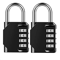 UPZHIJI Combination Lock,4 Digit Anti Rust Padlock Set, for School Gym Locker, Sports Locker, Fence, Toolbox, Case, Hasp Storage,2 Pack  (Black)