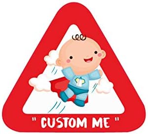 Haberdashery Online Custom Baby on board sticker for the car. Adhesive vinyl also for motorcycles. 16 x 14'5 cm. (1. Baby)
