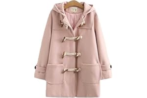 Women Kawaii Japanese Harajuku Preppy Hooded Duffle Coat Fall Winter Light Academia Casual Aesthetic Jacket Overcoat