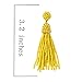 NLCAC Women's Beaded tassel earrings Long Fringe Drop Earrings Dangle Yellow