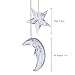 AceList Small Wind Chime 14 Inches Moon Wind Chime for Door Chime House Bedroom Dorm Room Decoration