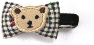 Plaid Teddy Bear - Baby Girl &amp; Toddler Hair Clip - Blue