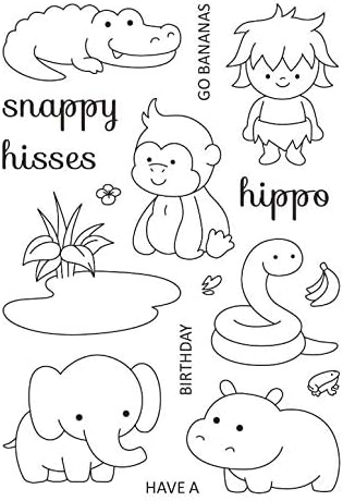Monkey/Elephant/Snake Transparent Clear Silicone Stamp for DIY Scrapbooking/Photo Album Decorative Clear Stamp Sheets A962