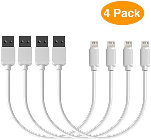 MSTJRY 4 Pack 10 Inch White Phone Cables for iOS System Devices Short Phone Charging Cord