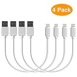 MSTJRY 4 Pack 10 Inch White Phone Cables for iOS System Devices Short Phone Charging Cord