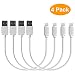MSTJRY 4 Pack 10 Inch White Phone Cables for iOS System Devices Short Phone Charging Cord