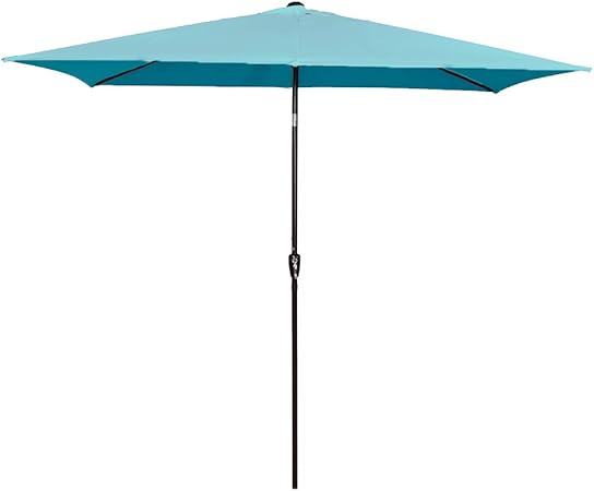 Amazon Com Sundale Outdoor Rectangular Patio Umbrella With Crank And Tilt Aluminum 10 By 6 5 Feet Blue Garden Outdoor