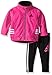 adidas Baby' Fashion Tricot Jacket and Pant Set, Shock Pink, 6 Months
