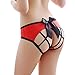 Goddessvan Women Sexy Open Crotch Panties Nylon Babydoll G-String Lingerie (Free Size, Red)