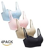 4PACK Nursing Bra Wireless bra Women's Sleeping Maternity Bra Breastfeeding Bra,4pcs/Pack,Large