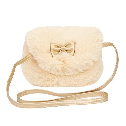 Little Girls Princess Purses Soft Plush Bowknot Shoulder Crossbody Bag Cross Body Satchel Handbag...