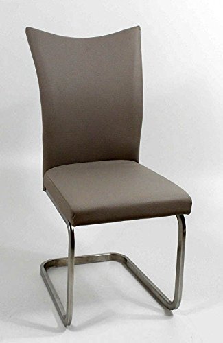 Schwingstuhl / Freischwinger SOLEA Cappuccino weiß Lederoptik