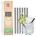 Slurp Straw 6 Pack and Cleaning Brush, 5.25-inch Short Reusable Silicone Drinking Straws or Stirrers for Cocktails, Coffee, Small Glasses and Cups - Food Grade Silicone - Smoke Grey