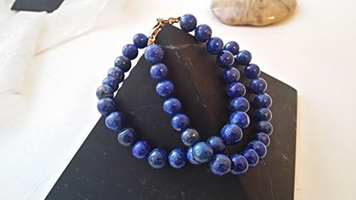 Royal Blue Natural Lapis Lazuli Necklace -Gemstone Jewelry 8-11 Mm A+ Top Quality Beads