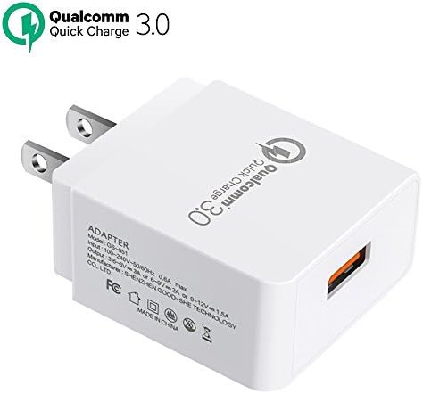 Wall Charger TAKAGI Quick Charge 3.0 (Quick Charge 2.0 Compatible) USB Fast Charging Station Travel Power Adapter for Samsung S7/S6/Note 8, iPhone X/8/7/Plus, Huawei Mate 10, iPad and More (White)