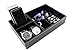 Caddy Bay Collection Black Desktop Dresser Valet Tray Case Holds Watches, Rings, Jewelry, Keys, Cell Phones