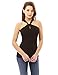 PattyBoutik Women Halter Twist Keyhole Empire Waist Blouse (Black Large)