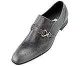 Amali Mens Pewter Grey Metallic Smooth Slip On Loafer Dress Shoe : Style 2726 Grey-011 10.5 D (M) US